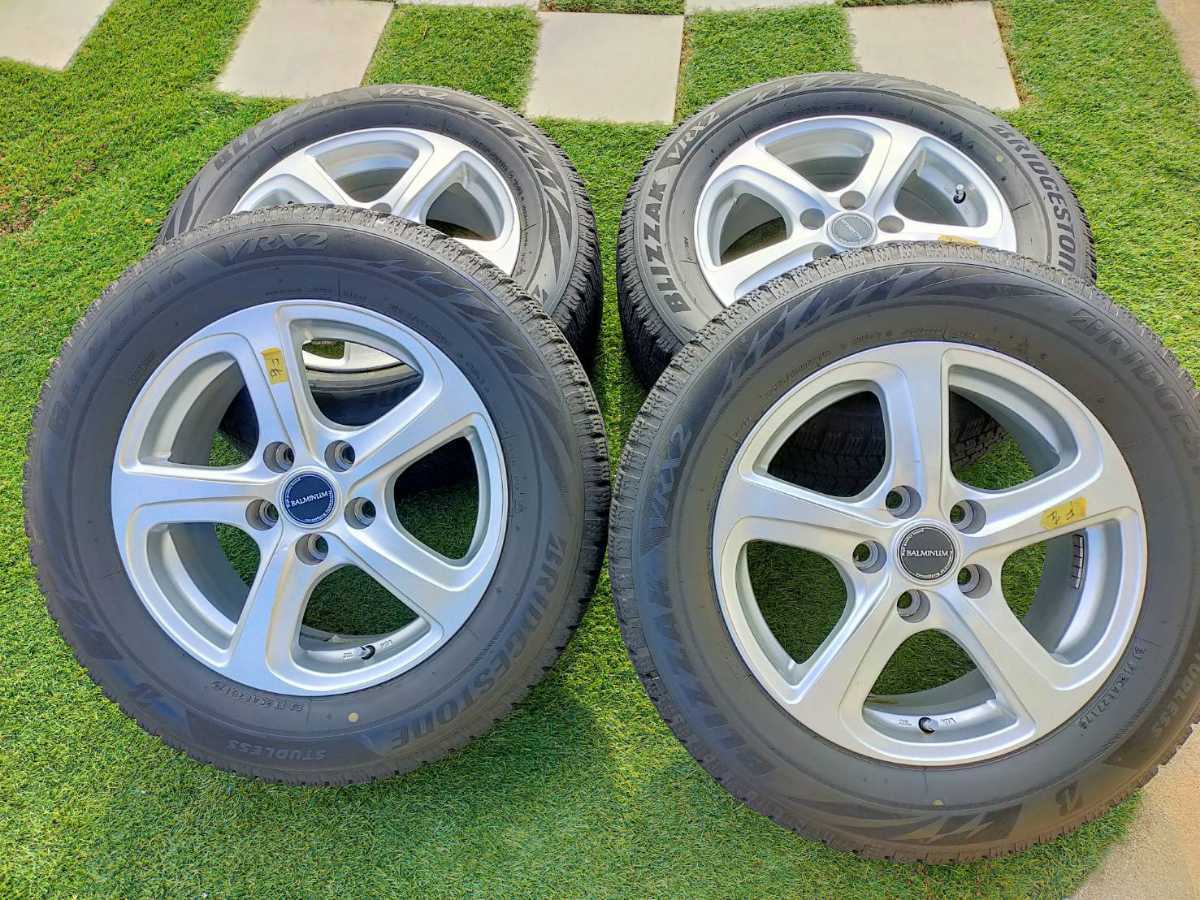 215/60R16 ブリヂストン スタッドレスタイヤセット 16×6.5J 114.3/5H BLIZZAK VRX2 ＋ BALMINUM Z5/ZR5 エスティマ クラウン マークX 等