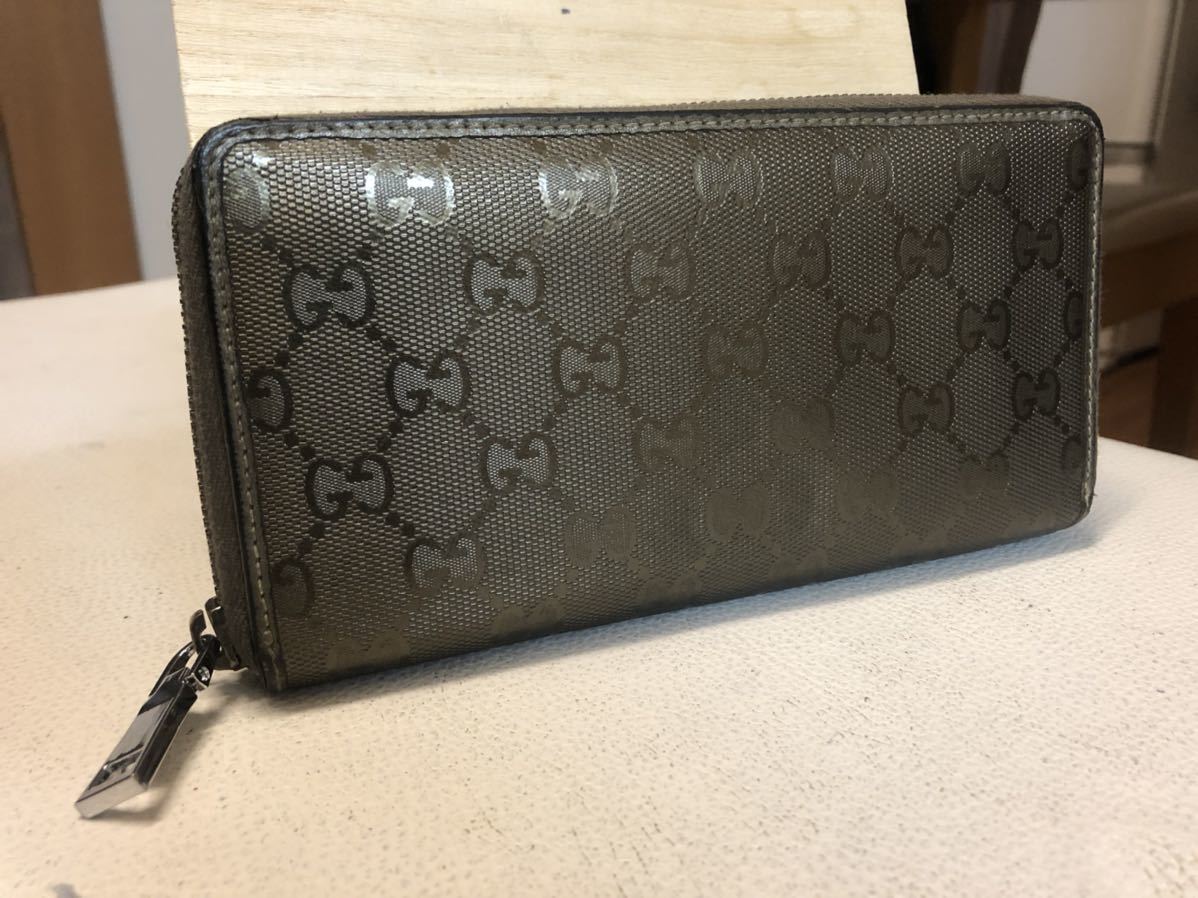 美品 GUCCIラウンドファスナー長財布 長財布 ラウンドファスナー