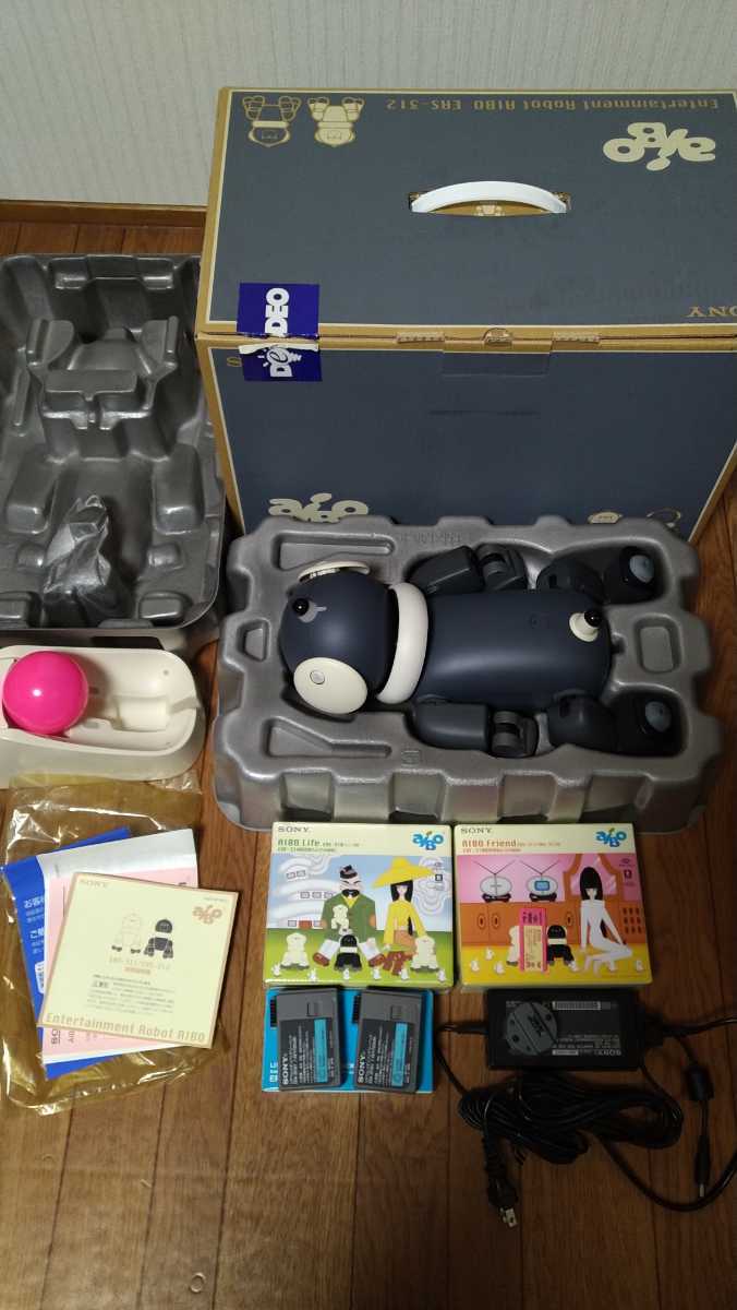 AIBO ERS-312 マカロン AIBO-ware 2種 バッテリーx2 他付属品一式付き