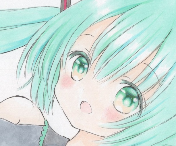 初音ミク - 手描きイラスト Yahoo!オークション 同人手描きイラスト