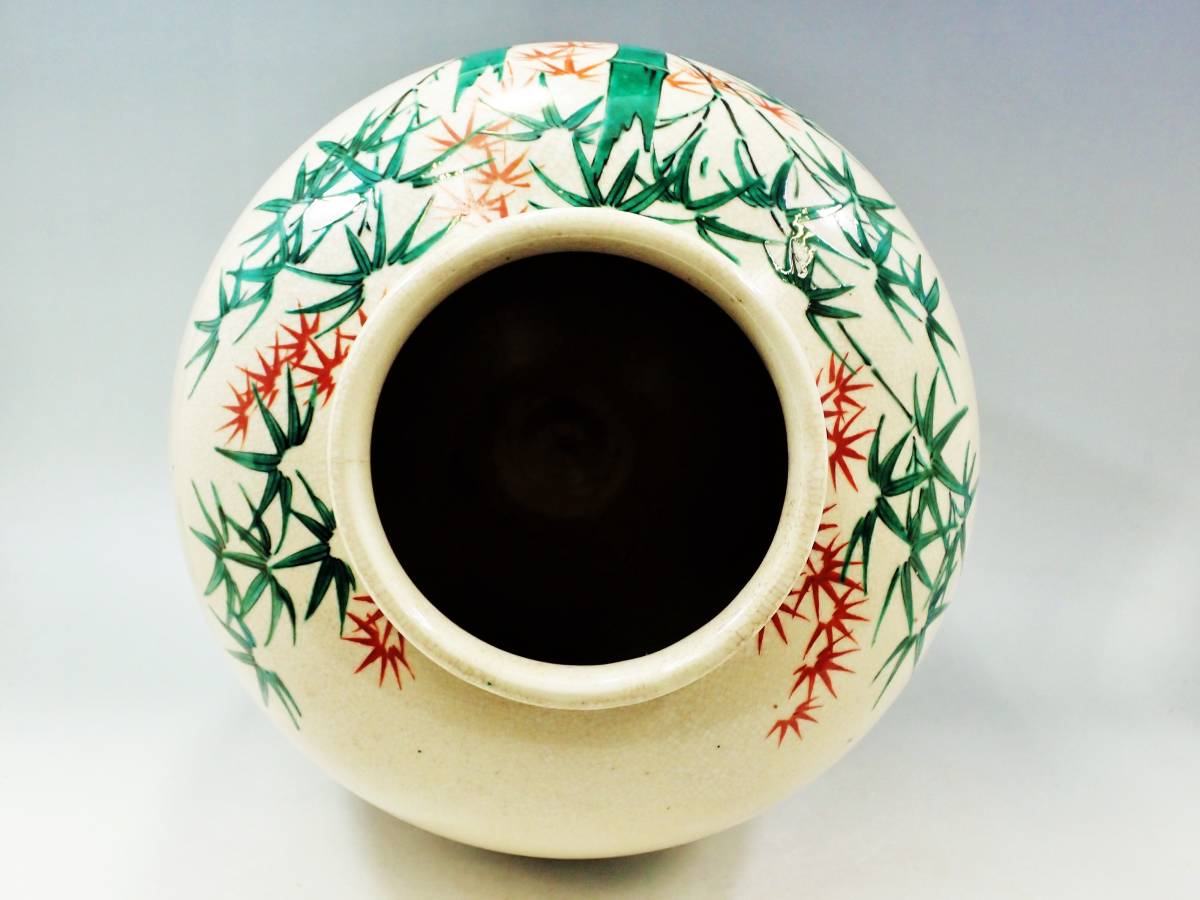 薩摩焼 色絵花瓶 推定万博会出品 明治期 薩摩焼 京薩摩 色絵金襴手 人物図花瓶 細密絵付