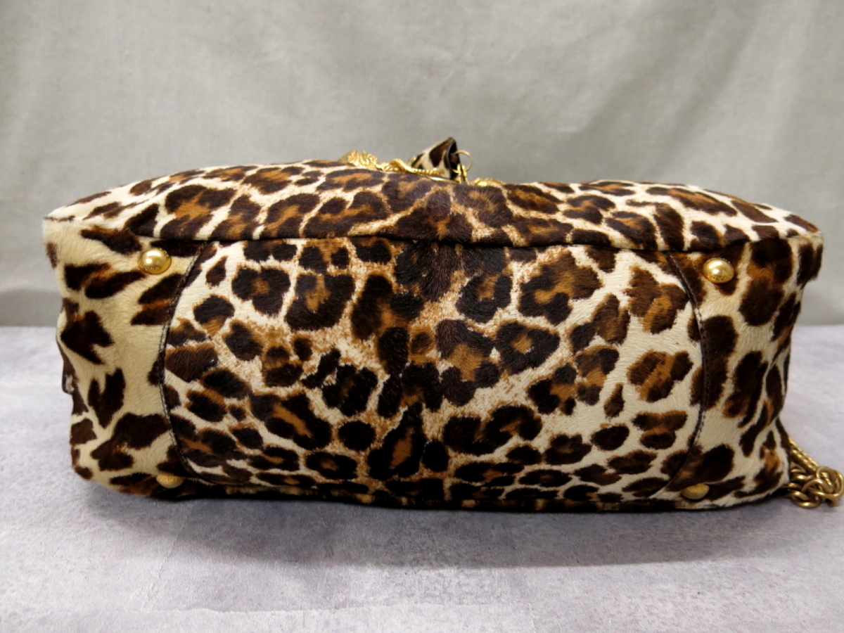 超美品○新品同様○PRADA プラダ○BL0387○ひょう柄○ハラコ レザー 本 