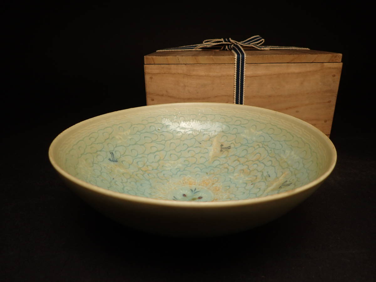 高麗青磁 高麗 Poetics 青磁白黒象嵌雲鶴文鉢 骨董と詩学 Antique &amp