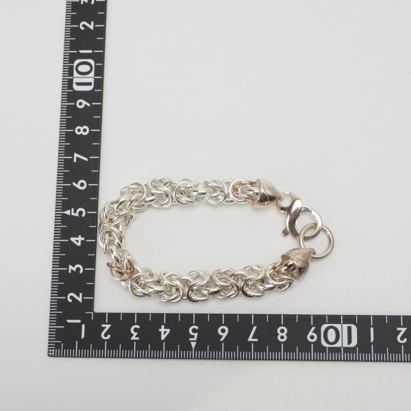 D177 ヴィンテージ 925刻印 極太 チェーン 18cm/9.1mm/23.1g シルバー