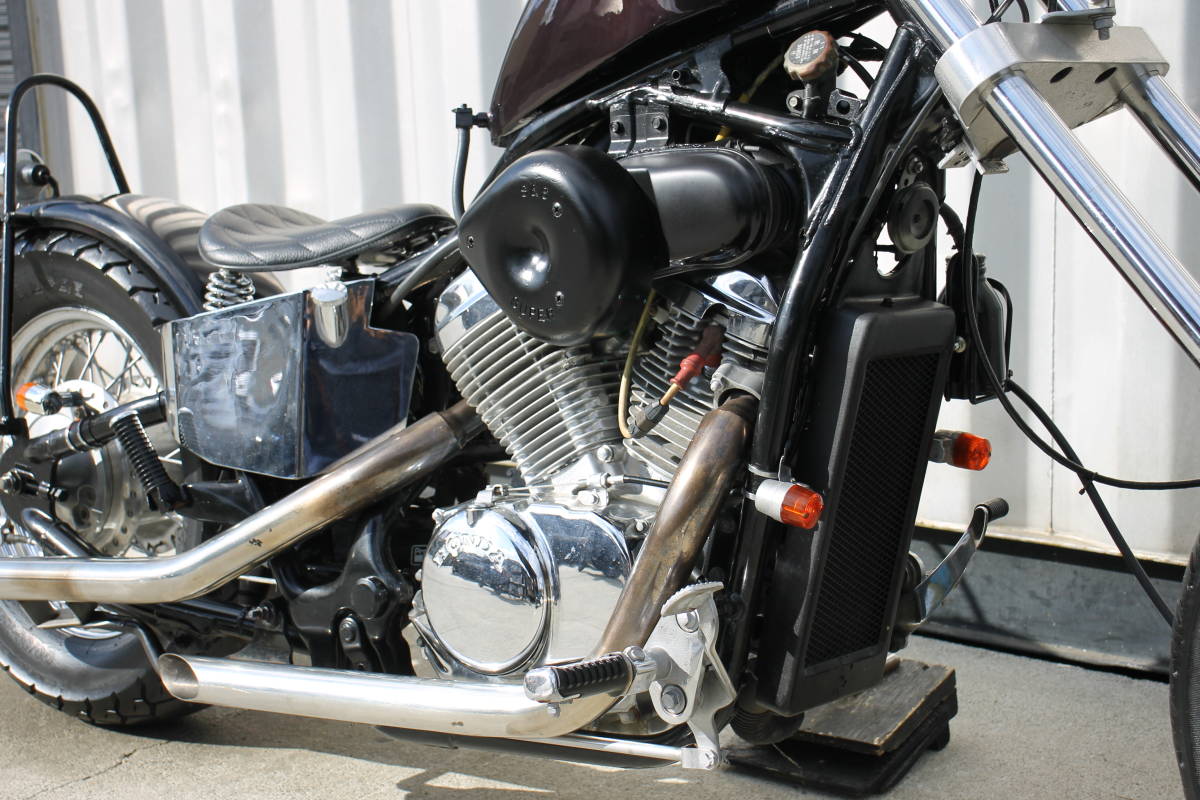 フルカスタムチョッパー！ スティード400 NC26 スポーツタンク ロング