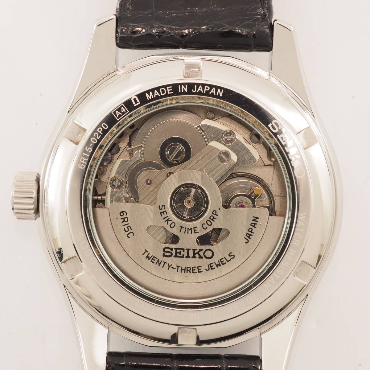 セイコー プレサージュ SEIKO 6R15-02P0 A4 6R15C デイト23石 自動巻 