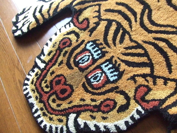 M/約130cm☆新品定価1.3万円☆チベタンタイガーラグ Tibetan Tiger Rug 