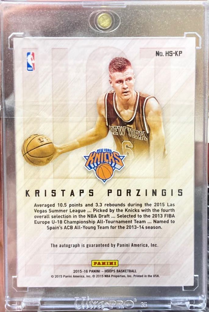 25枚限定！ Kristaps Porzingis RC Auto 2015-16 PANINI クリスタプス 