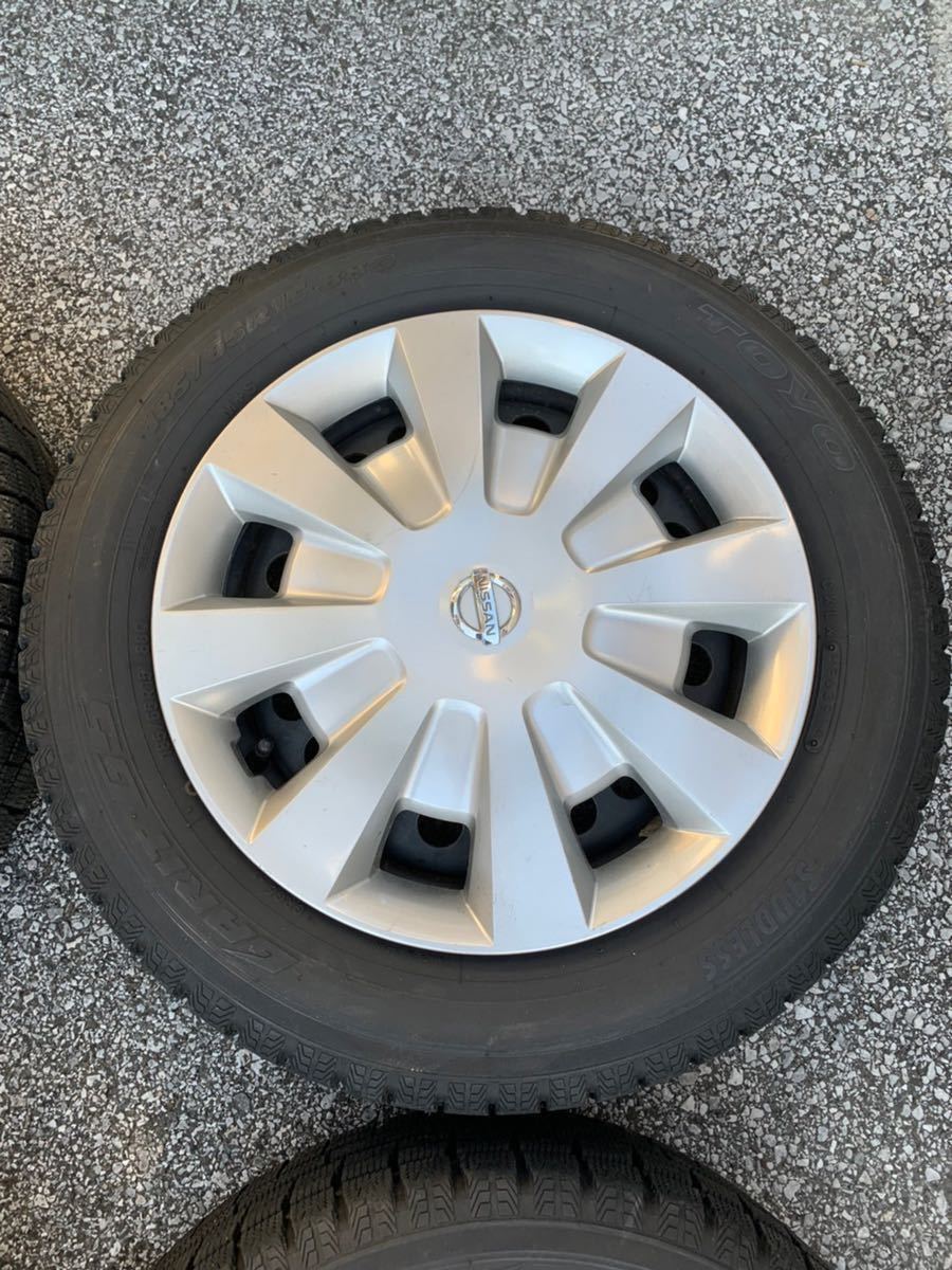 中古】日産ティーダ純正ホイール 4本セット☆TOYO2014年製 