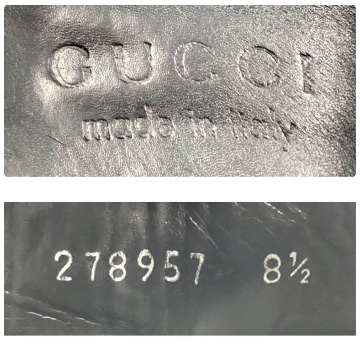 即決 GUCCI グッチ 26.5cm 8.5 278957 メンズ レザーシューズ Uチップ