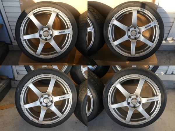 ヨコハマ AVS モデル T6 18インチ 7.5J +45 PCD114.3 5穴 シルバー 