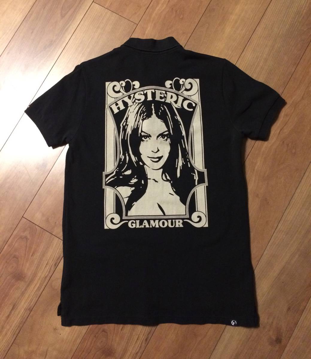 【全国無料，新作】 HYSTERIC GLAMOUR M Hys Girl Polo shirt BLACK ヒステリックグラマー ポロ ヒスガール バックプリント ブラック(Mサイズ)｜売買されたオークション情報、yahooの商品情報をアーカイブ公開 - オークファン 男性用