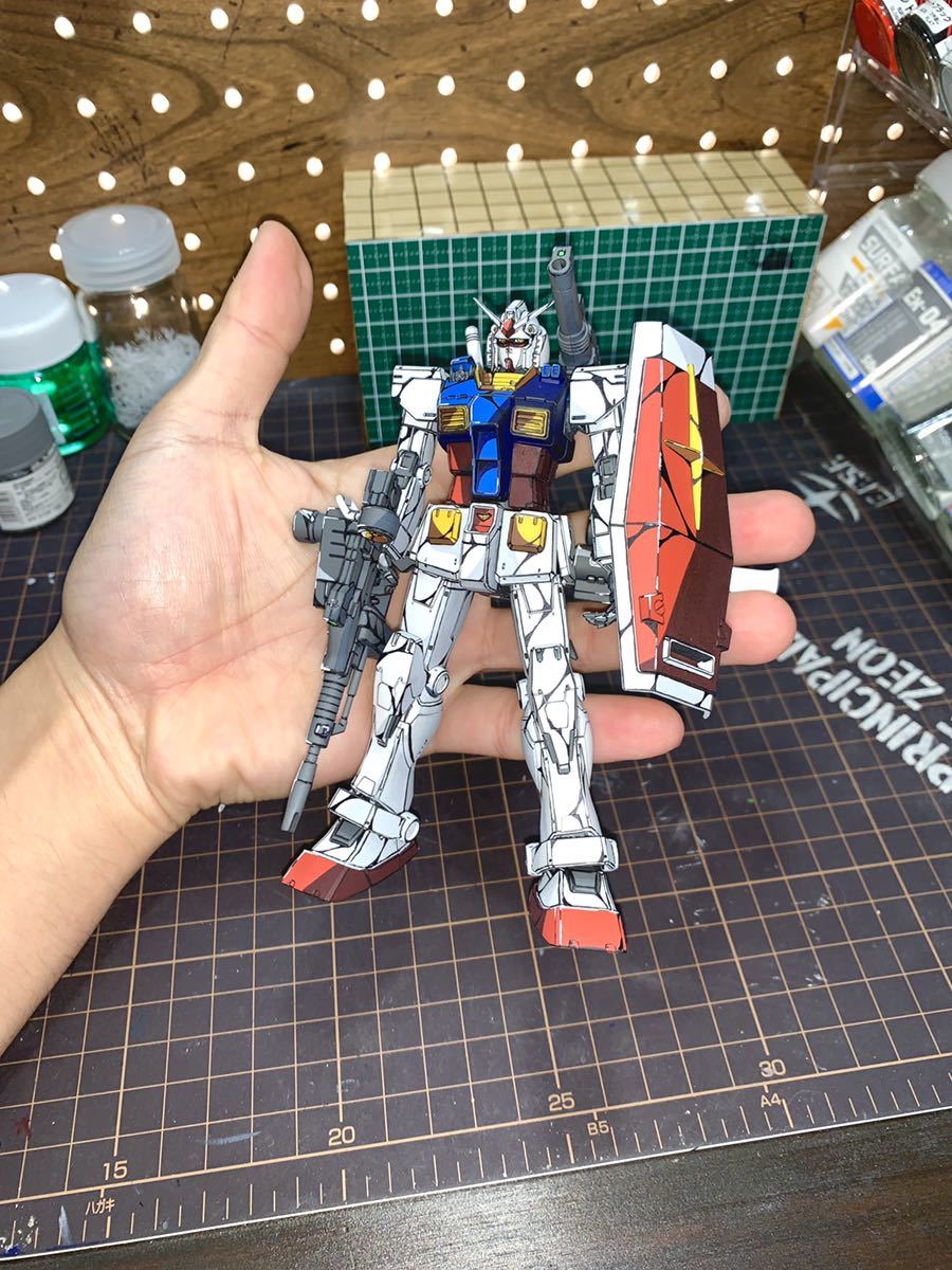 完成品 HG RX-78-02 オリジン ガンダム 塗装済み完成品 イラスト風模型