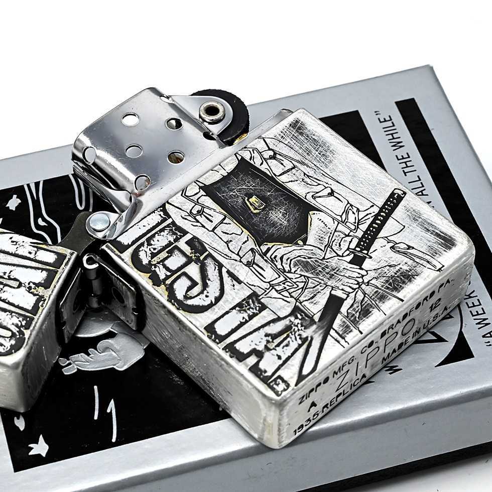 1スタ：zippo：1935Rep：両面：GANGSTA：希少：ダメージ加工：ジッポ 