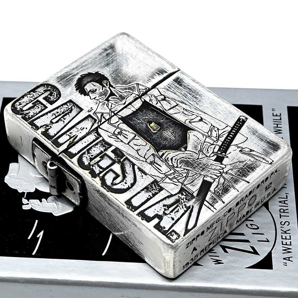 1スタ：zippo：1935Rep：両面：GANGSTA：希少：ダメージ加工：ジッポ 