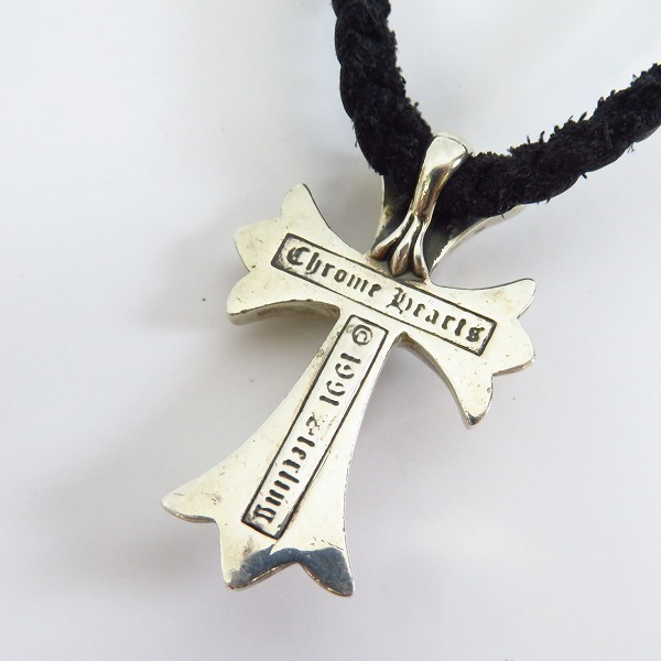 CHROME HEARTS/クロムハーツ スモールCHクロスペンダントwレザー
