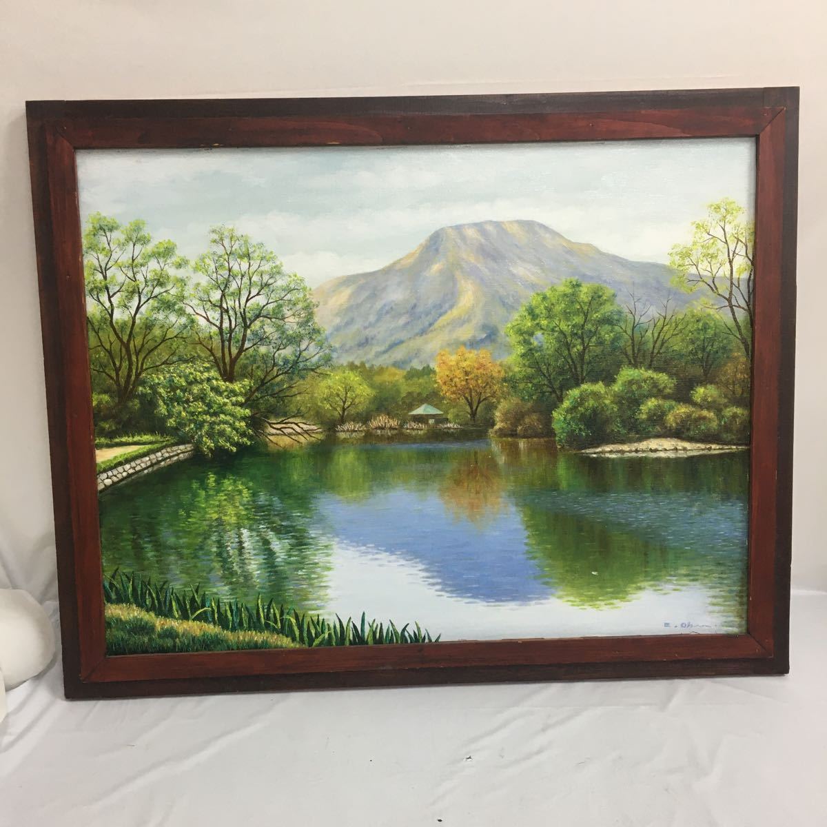 C5 風景画 油絵 伊吹山 三島池 額縁 インテリア 自然 自然 風景画 売買されたオークション情報 Yahooの商品情報をアーカイブ公開 オークファン Aucfan Com