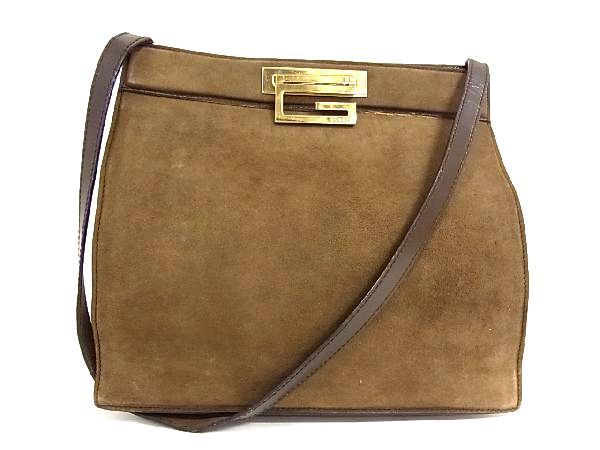 1円 GUCCI グッチ 001 1364 1863 スエード×レザー ゴールド金具 ワン 