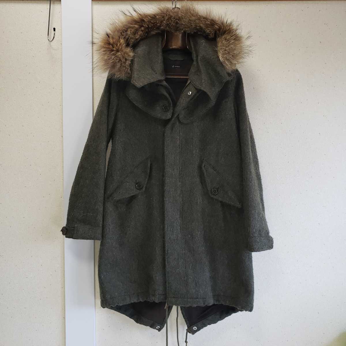美品◇Johnbull ジョンブル モヘア ウール生地 ミリタリーコート 
