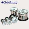 BIG ジルコニア付 PLUG プラグ 4GA(5mm)ステンレス ボディピアス