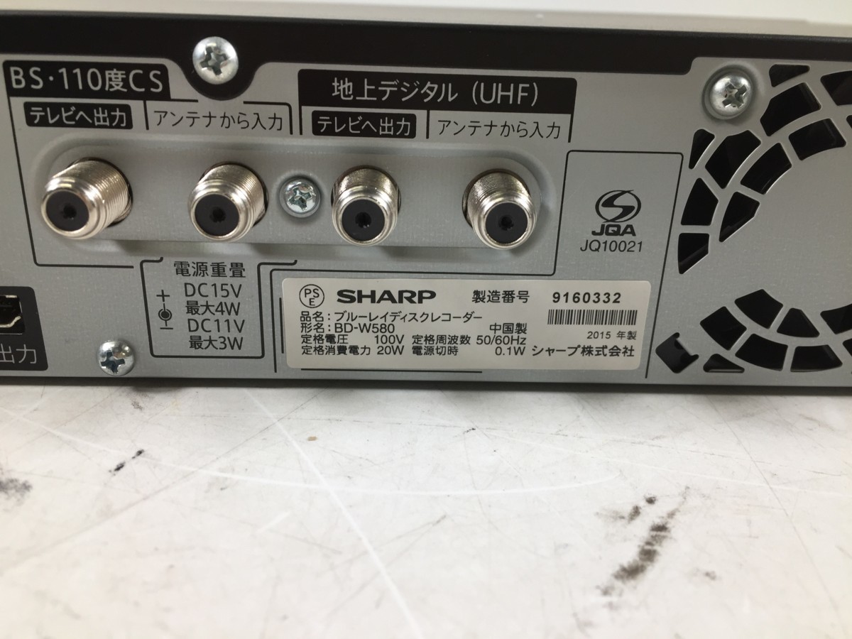 SHARP BD-W580 ブルーレイディスクレコーダー DVDプレイヤー 動作品