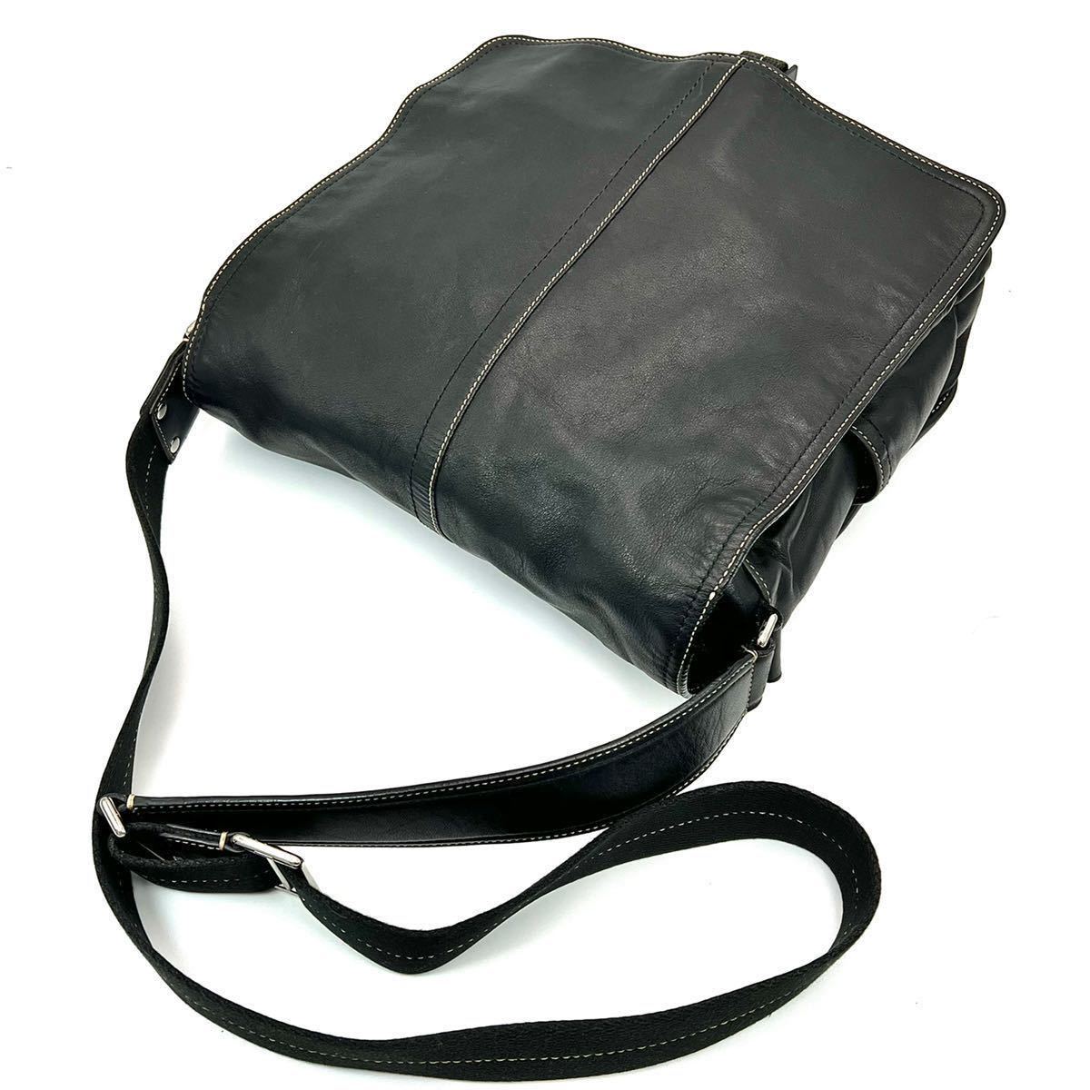 1円 本物 コーチ F70105 レザー ショルダーバッグ 焦げ茶系