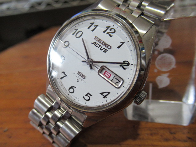 デッドストック級 70年代 SEIKO アクタス 諏訪ACTUS・SS秒針規制付 