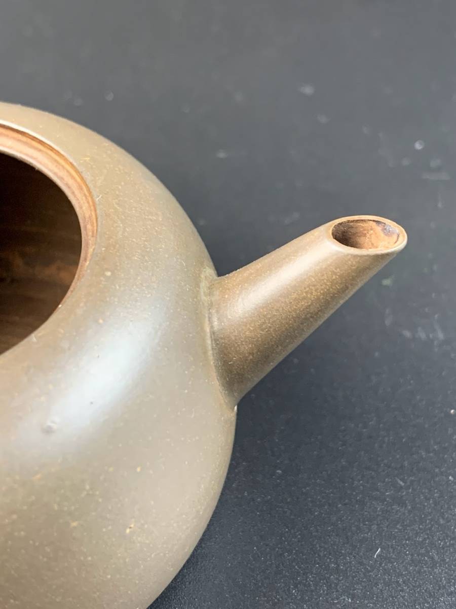 結】常滑焼 紫砂 急須 初代 山田常山 在銘 後手型 煎茶道具 茶器 茶具