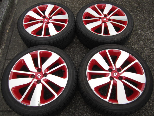ルノー ルーテシア17インチ 純正ホイールセットスタッドレス 205/45 ４本 ルノー ルーテシア 純正 ホイール 17 X 7.0J 44 100 スタッドレス