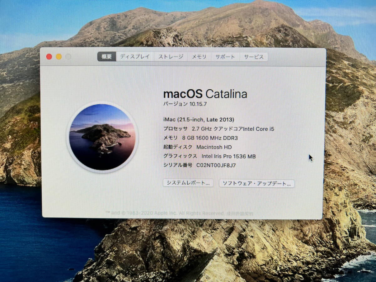 Apple iMac 21.5-inch Late 2013 Core i5 2.7GHz メモリ8GB