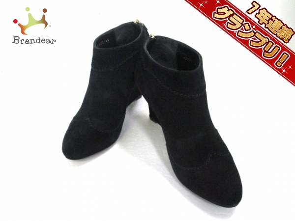 セルジオロッシ ブーティ 35 レディース 黒 ウェッジソール