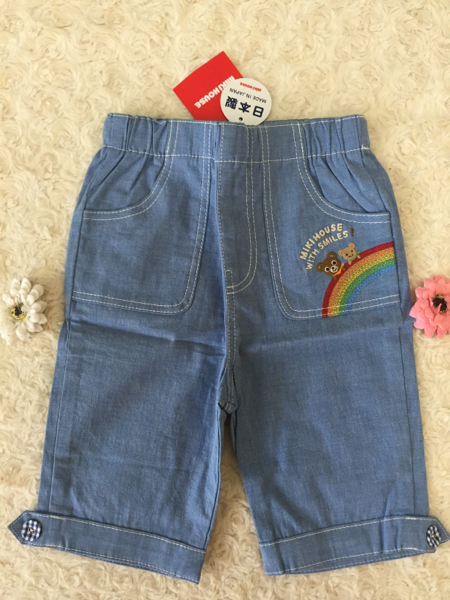 ☆新品 ミキハウス プッチーデニムパンツ 90☆ショートパンツ