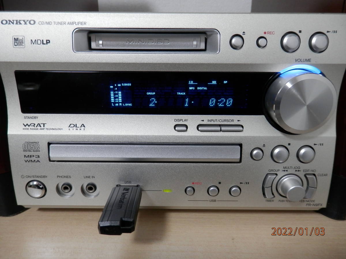 ONKYO FR-N9FX D-N9FX CD⁄MD システムコンポ スピーカー 通電確認 キズ