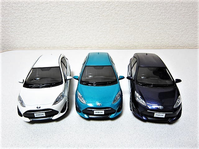 非売品】3台SET TOYOTA AQUA トヨタ アクア ディーラー特注品 (1／30 