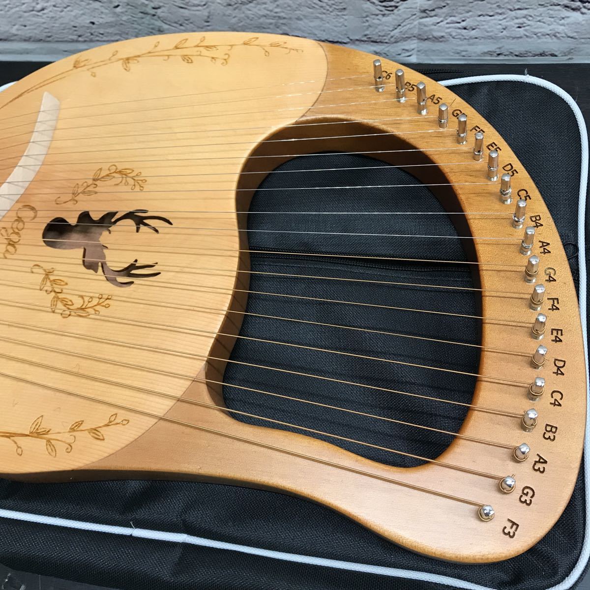 ハープ 19弦 ライアーハープ Cega 竪琴 Harp 木製竪琴 Lyre 19-String