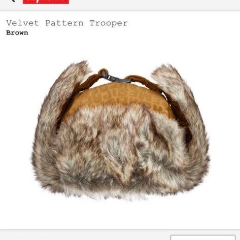 サイズS/M Supreme Velvet Pattern Trooper Brown シュプリーム 