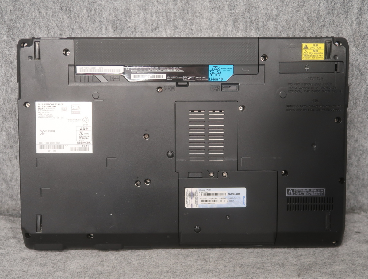 富士通 LIFEBOOK E741/C Core i5-2520M 2.5GHz 2GB DVDスーパーマルチ
