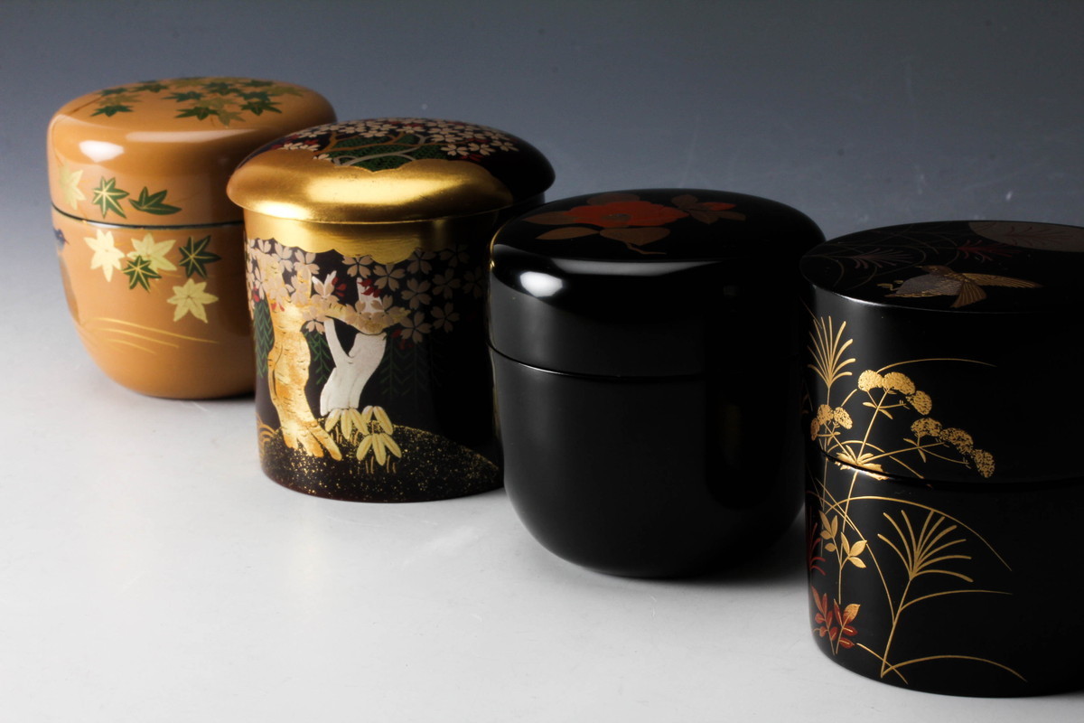 和田寿峰作 共箱 四季揃 薄茶器 棗 金輪寺 中次 茶道具 SX1037