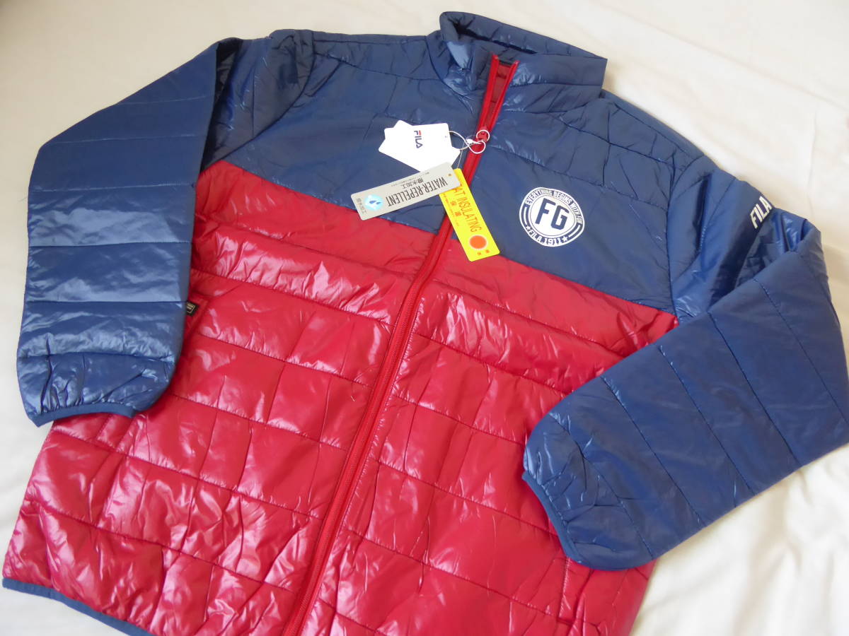 FILA GOLF フィラ ゴルフ 撥水 保温 防寒 中綿ジャケット　LL　紺赤　① 