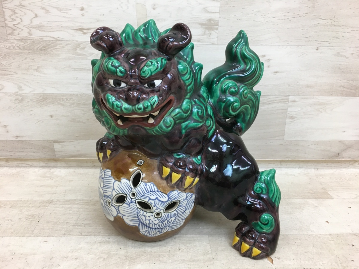 九谷焼 玉乗り獅子 縁起物 NA9425 糠川清章 玉獅子 - Yahoo
