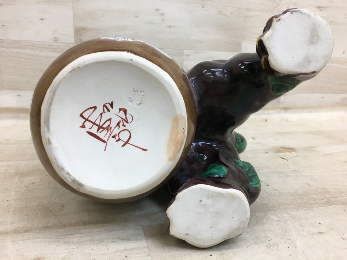 〇横浜店〇【置物】九谷焼 糠川清章 玉乗り獅子 玉獅子 唐獅子