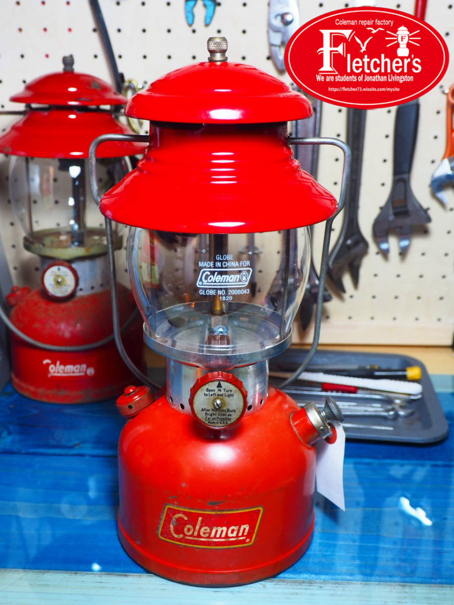 極上品！プロチューニング1955年7月製 コールマン 200A ランタン (通称イエローボーダー) 無期限保証 燃焼テストお見せしますg84