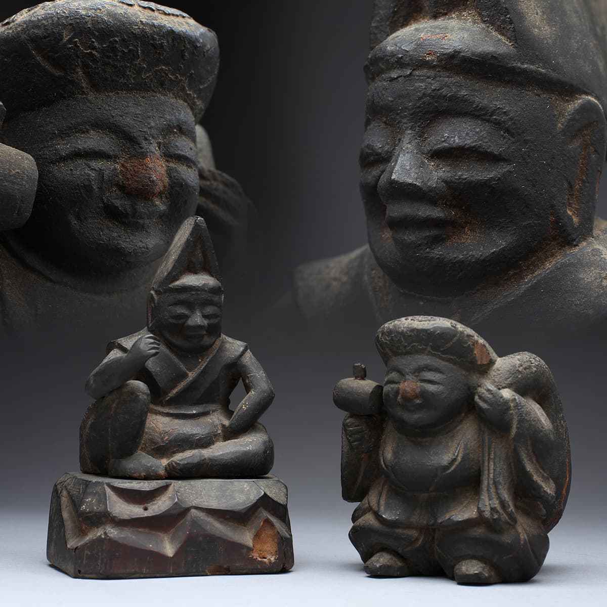 七福神 木彫り ⁄ 財運 像 素材:屋久杉(置物,縁起物 CZ976 七福神 木彫り ⁄ 財運 像 素材:屋久杉(置物,縁起物 CZ976