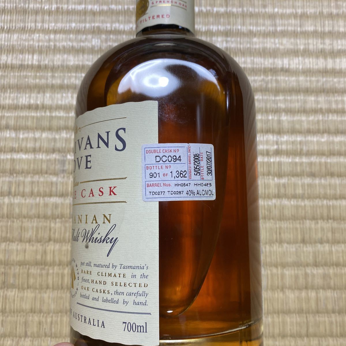 サリヴァンズ コーヴ ダブルカスク 700ml 40度 タスマニア サリヴァン 