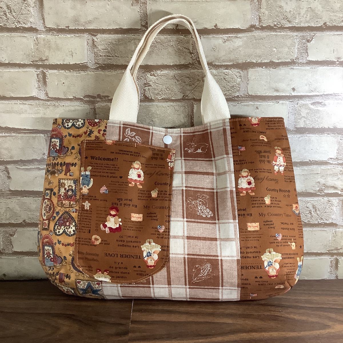 ハンドメイド 丸みが可愛い手提げバッグ カントリー調 茶系 女性用 売買されたオークション情報 Yahooの商品情報をアーカイブ公開 オークファン Aucfan Com