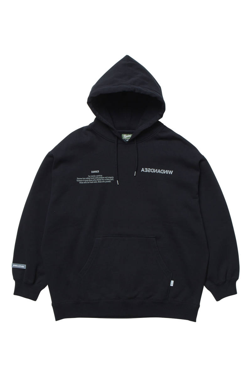 未使用 WIND AND SEA × DANNER (ウィンダンシー/ダナー) HOODIE / Lサイズ / ブラック / スウェットパーカー AND SEA WIND 新品未使用 28DANNER 発売WIND