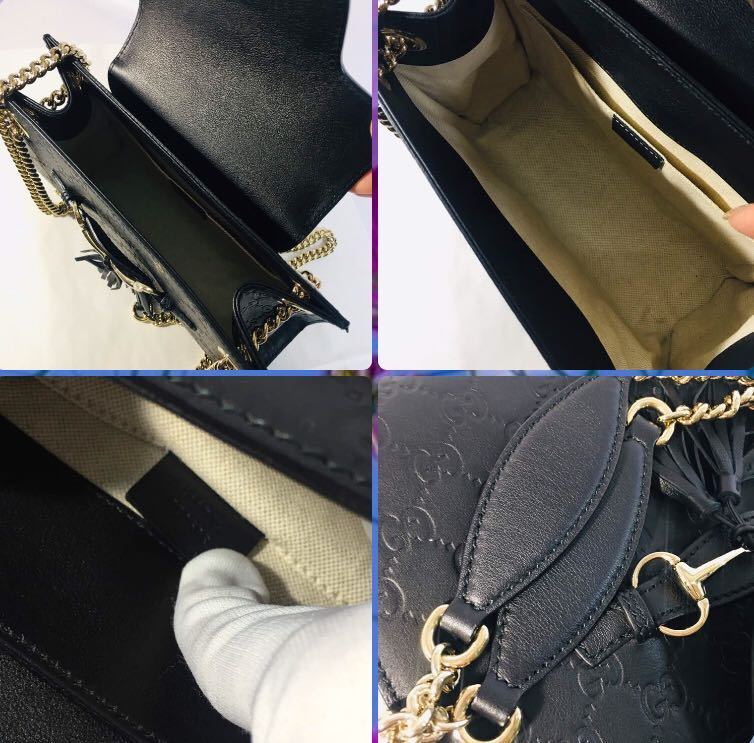 美品 【GUCCI】グッチ チェーンショルダーバッグ GG柄 マイクロシマ 