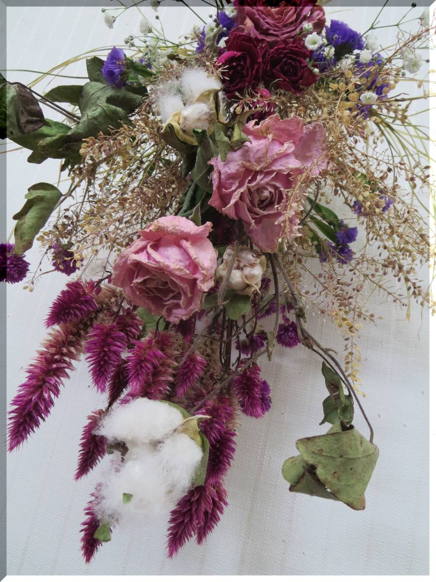 さらら コットン バラのスワッグ ドライフラワー 花束 売買されたオークション情報 Yahooの商品情報をアーカイブ公開 オークファン Aucfan Com