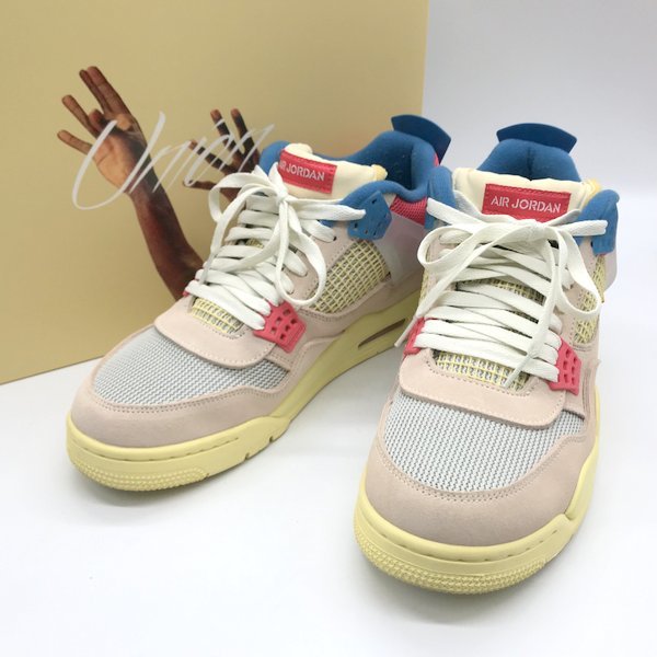 ナイキ UNION AIR JORDAN 4 RETRO SP GUAVA DC9533-800 スニーカー シューズ 箱付き 替え紐 タグ付き 美品 29cm ベージュ NIKE 靴 B8207◆