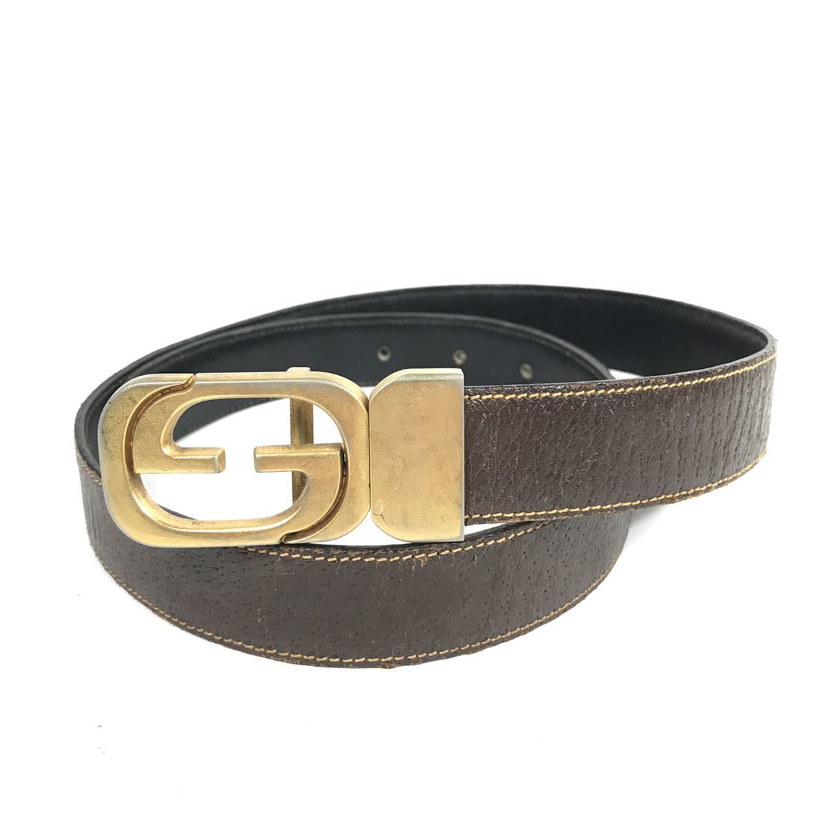 GUCCIベルト【正規品】 グッチ】本物 GUCCI ベルト ダブルG 全長82cm 幅2.5cm リバーシブルGG